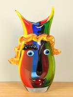 Glazen vaas Gezicht, kleurrijk, 37 cm