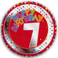 Happy Birthday 7 jaar folie ballon - thumbnail