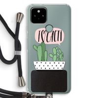 I love cacti: Pixel 5 Transparant Hoesje met koord