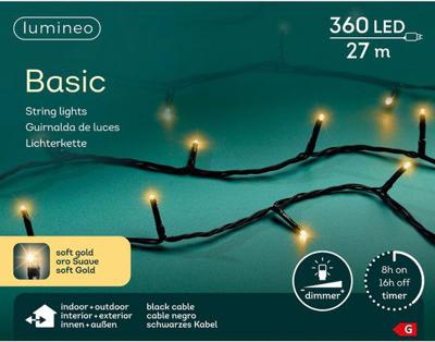 Led Basic 27 meter 360 LED zwart/soft gold Lumineo - Lumineo