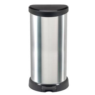 Curver pedaalemmer decobin ovaal 40l zilver