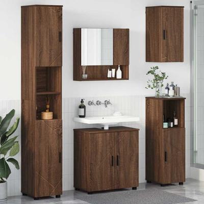 Badkamermeubelset 5 pcs bruin eikenkleur 61 x 35 x 64 cm