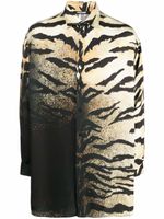 Roberto Cavalli chemise à imprimé tigre dégradé - Noir