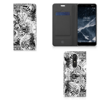 Mobiel BookCase Nokia 5.1 (2018) Skulls Angel - thumbnail