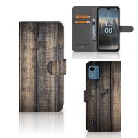 Nokia C12 | Book Style Case | Steigerhout | Portemonnee hoesje