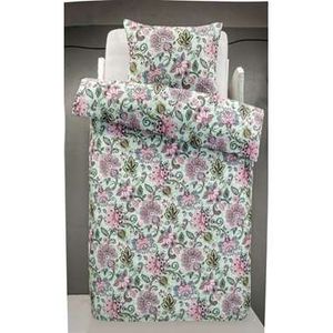 Comfort dekbedovertrek Pippa - groen/roze - 140x200/220 cm - Leen Bakker