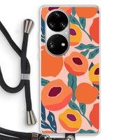 Perzik: Huawei P50 Pro Transparant Hoesje met koord