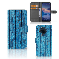Nokia 5.4 Book Style Case Wood Blue