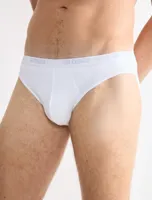 Basic Mini Heren slip - Lage heren onderbroek katoen - Elastische band - L - Wit - Onderbroek heren heren - Ondergoed heren heren - L - Onderbroek