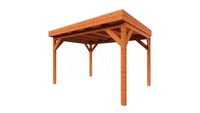 Trendhout Overkapping Casa 375x330 cm- Plat dak- Onbehandeld lariks Douglas hout- Trendhout