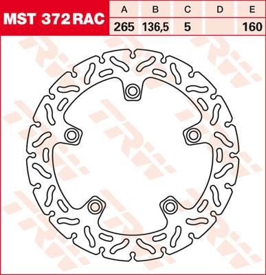 TRW Remschijf, remschijven voor de moto, MST372RAC