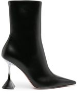 Amina Muaddi bottines Giorgia Glass en cuir 95 mm - Noir - thumbnail