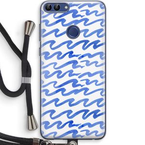 Blauwe golven: Huawei P Smart (2018) Transparant Hoesje met koord