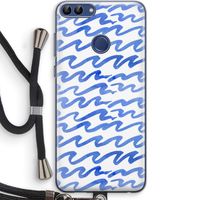 Blauwe golven: Huawei P Smart (2018) Transparant Hoesje met koord