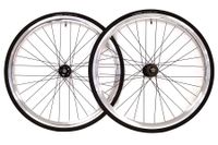 Santafixie 30mm Wielset + Binnenbanden + Banden - Zilver/Zwart