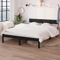 Bedframe massief hout zwart 120x190 cm