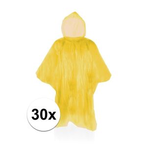 30x Wegwerp regenponcho geel One size  -