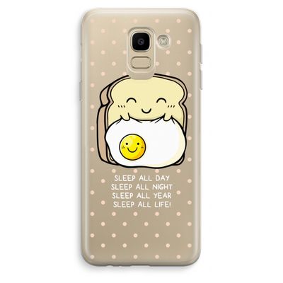 Sleep All Day: Samsung Galaxy J6 (2018) Transparant Hoesje