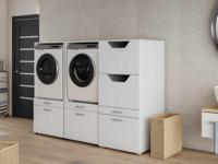Kast WASHING 2 machines naast elkaar met kast voor wasgoed MEDIUM