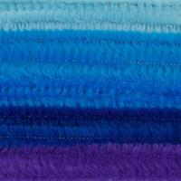 Chenilledraad - 50x - blauwe tinten - 8 mm x 50 cm - hobby/knutsel materialen