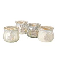 Boltze Home Theelichthouder Glas Caszina Met Glitterhanger H7,5cm Dia8cm - thumbnail