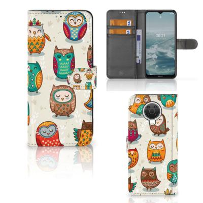 Nokia G10 | G20 | Telefoonhoesje | Met pasjeshouder | Vrolijke Uilen