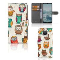 Nokia G10 | G20 | Telefoonhoesje | Met pasjeshouder | Vrolijke Uilen