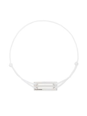 Le Gramme "bracelet 2,5g en corde à breloque en argent sterling" - Blanc
