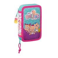 Dubbele etui The Bellies Wit Paars Turkoois 12.5 x 19.5 x 4 cm (28 Onderdelen)