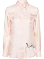 Lanvin chemise en soie à logo imprimé - Rose - thumbnail