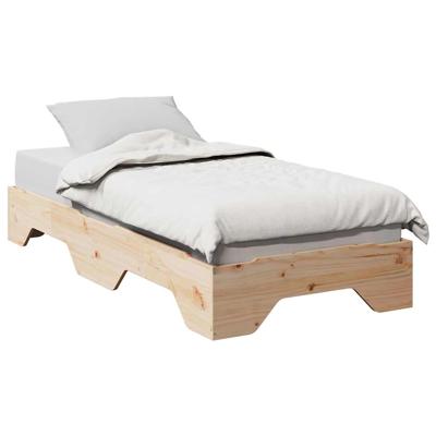 Bedframe zonder matras stapelbaar 75x190 cm massief hout