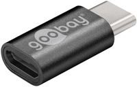 Goobay 51597 tussenstuk voor kabels USB-C Micro-USB 2.0 Grijs - thumbnail