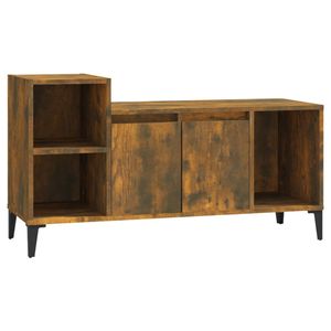 The Living Store Tv-kast - Klassiek - Media en opbergen - Afmeting- 100x35x55cm - Kleur- Gerookt eiken