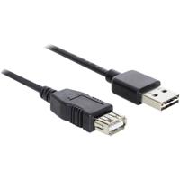 Delock 83373 USB-kabel USB 2.0 USB-A stekker, USB-A bus 5.00 m Zwart Stekker past op beide manieren, Vergulde steekcontacten, UL gecertificeerd
