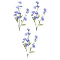 10x stuks kunstbloemen Korenbloem/centaurea cyanus takken paars 55 cm - thumbnail