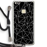 Geometrische lijnen wit: Huawei Ascend P10 Lite Transparant Hoesje met koord