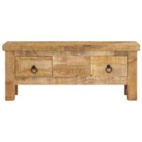 The Living Store Salontafel Vintage - Hout - 90 x 45 x 35 cm - Met 2 lades