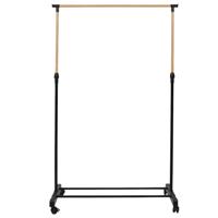 Mobiel kledingrek - verstelbaar - op wielen - zwart - 160 cm