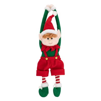 Decoratie kerstelf pop - hangend - 46 cm - pluche - elfen figuur