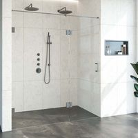 Brauer JC profielloze nisdeur 180cm met 70cm deur gekoppeld gunmetal geborsteld - thumbnail