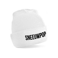 Sneeuwpop muts - unisex - one size - wit - apres-ski muts One size  -