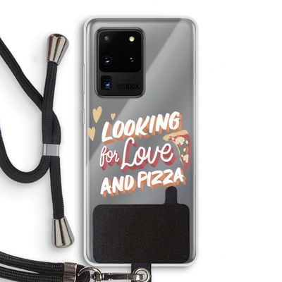 Pizza is the answer: Samsung Galaxy S20 Ultra Transparant Hoesje met koord