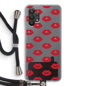 Lips: Samsung Galaxy A32 5G Transparant Hoesje met koord