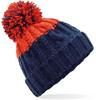 Beechfield CB437 Apres Beanie - Oxford Navy/Fire Red - One Size