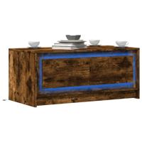 Salontafel met LED-verlichting bewerkt hout gerookt eikenkleur