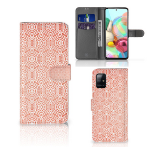 Samsung Galaxy A71 Telefoon Hoesje Pattern Orange