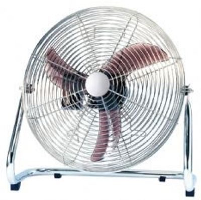 Professionele vloerventilator 45cm 3 standen kantelbaar chroom kleurig