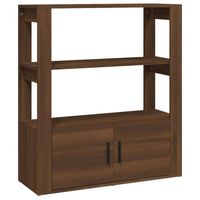 vidaXL Dressoir 80x30x90 cm bewerkt hout bruin eikenkleur - thumbnail