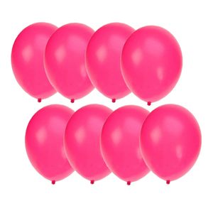 75x stuks Neon roze party ballonnen 27 cm