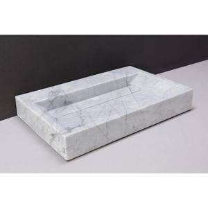 Wastafel Forzalaqua Bellezza Carrara Gepolijst 60x40x9 cm Zonder Kraangat